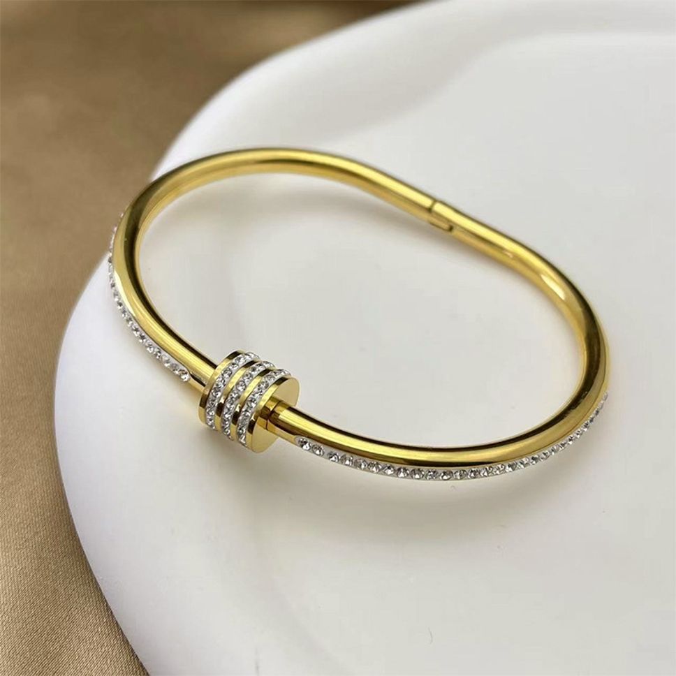 MYKI Glamorous Diamond Rose Gold plated Bracelet Kada (MKBRAD447G)