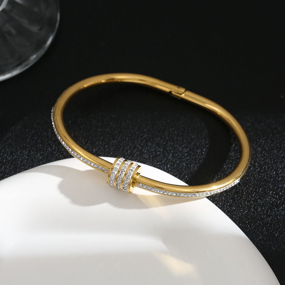 MYKI Glamorous Diamond Rose Gold plated Bracelet Kada (MKBRAD447G)