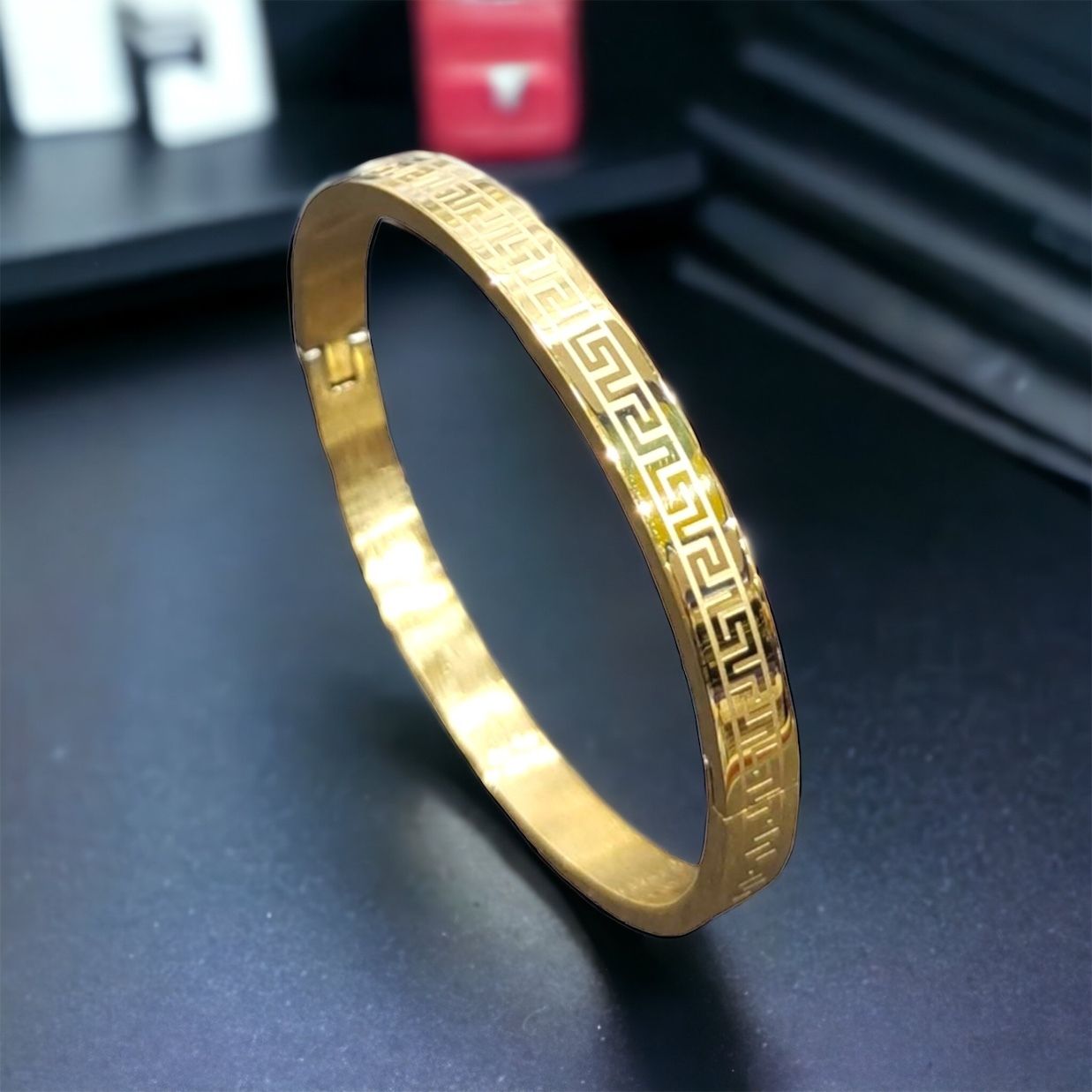 MYKI Astonishing Love Unisex Bracelet (6 mm thickness, 2.4 diameter) (MKBRAD467G-TWIN)