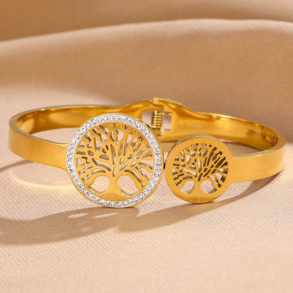 MYKI Aesthetic Diamond Kada Bracelet (MKBRAD485G)