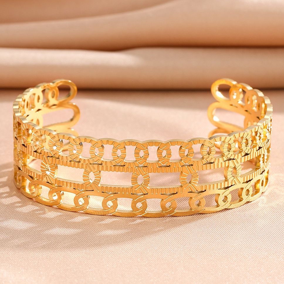 MYKI Delicate Intersect Design Kada Bracelet (MKBRAD489G)