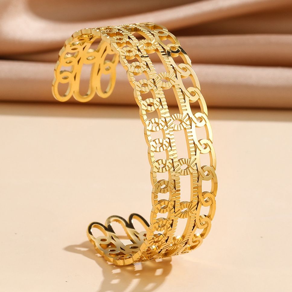 MYKI Delicate Intersect Design Kada Bracelet (MKBRAD489G)