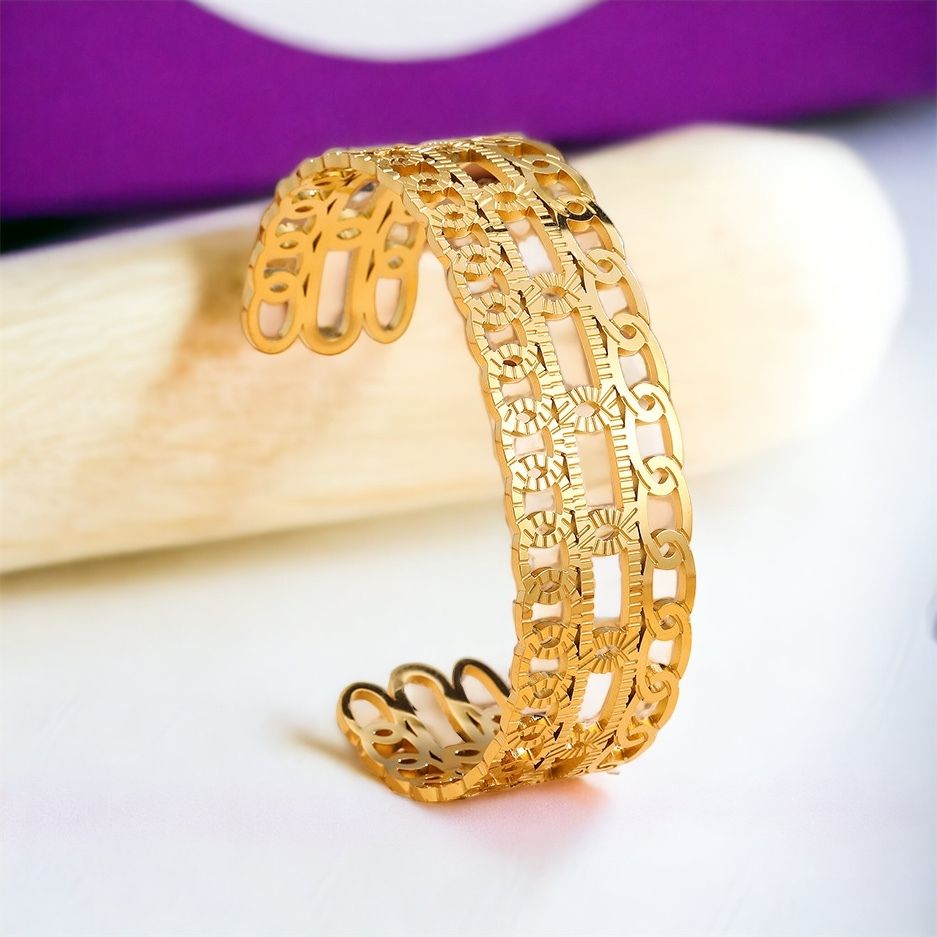 MYKI Delicate Intersect Design Kada Bracelet (MKBRAD489G)