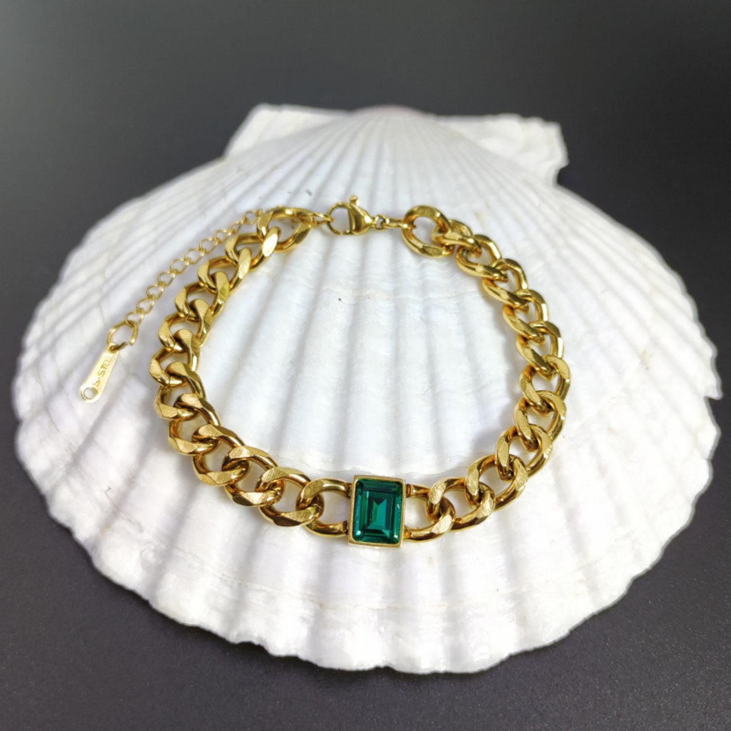 MYKI Royal Green Diamond Charm Bracelet  (MKBRAD509G)