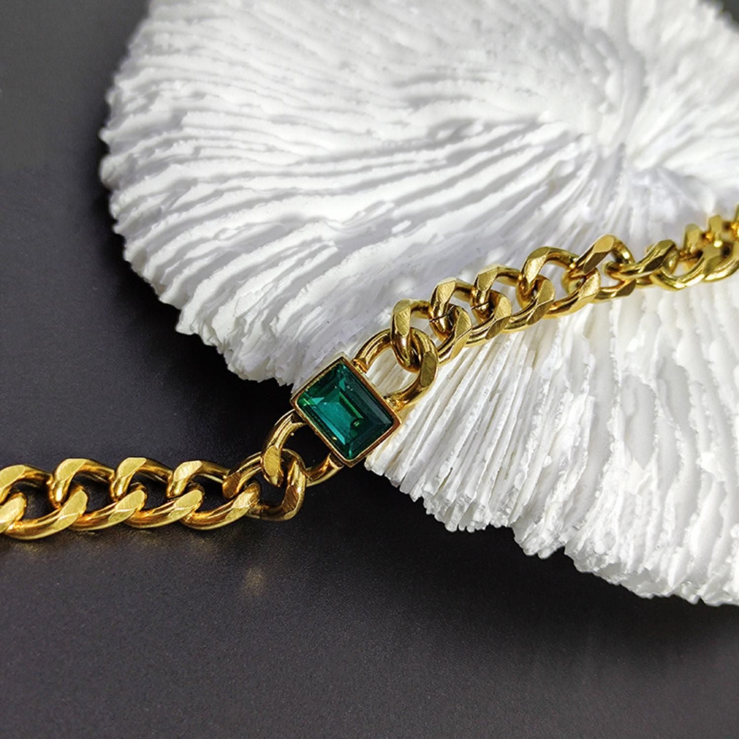 MYKI Royal Green Diamond Charm Bracelet  (MKBRAD509G)