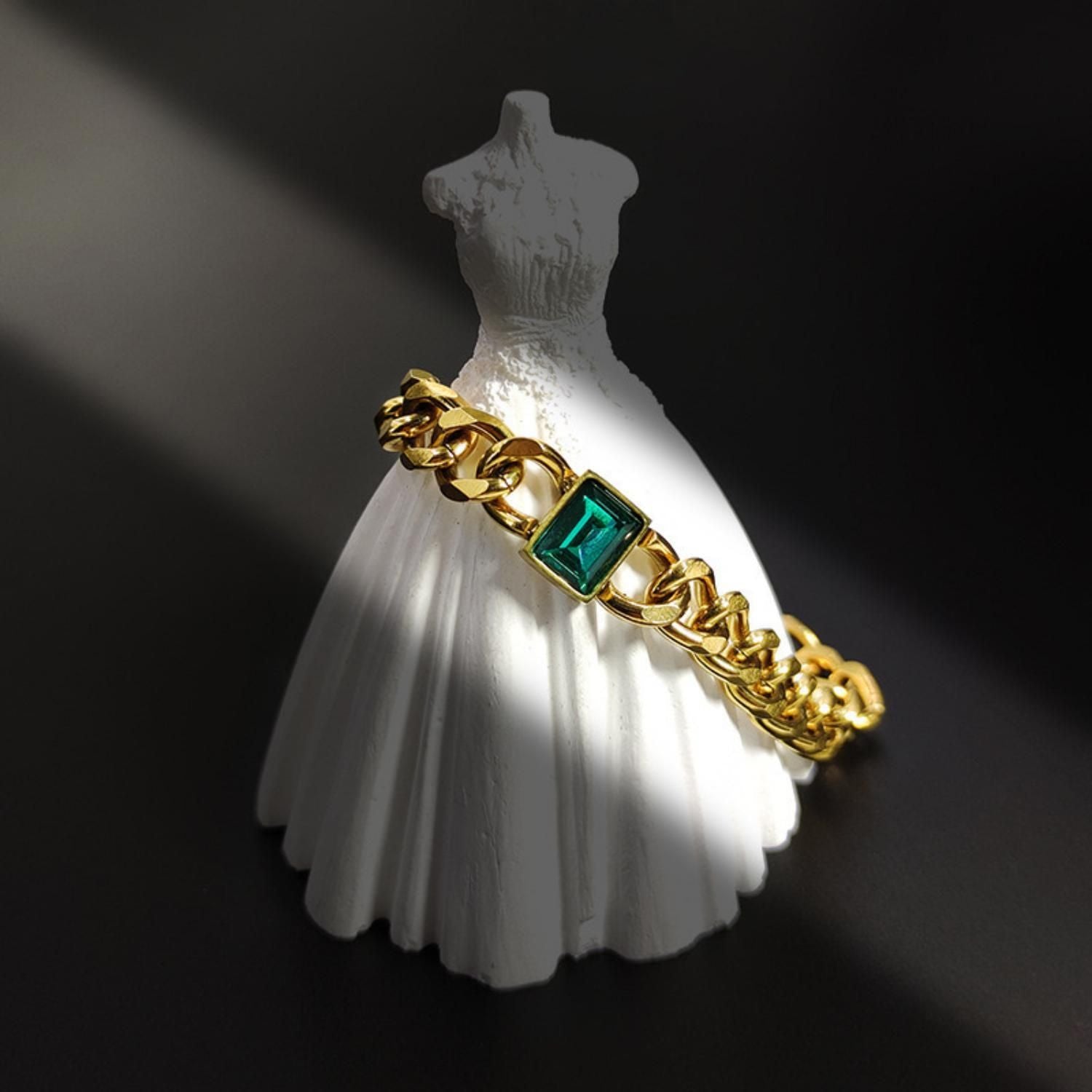 MYKI Royal Green Diamond Charm Bracelet  (MKBRAD509G)