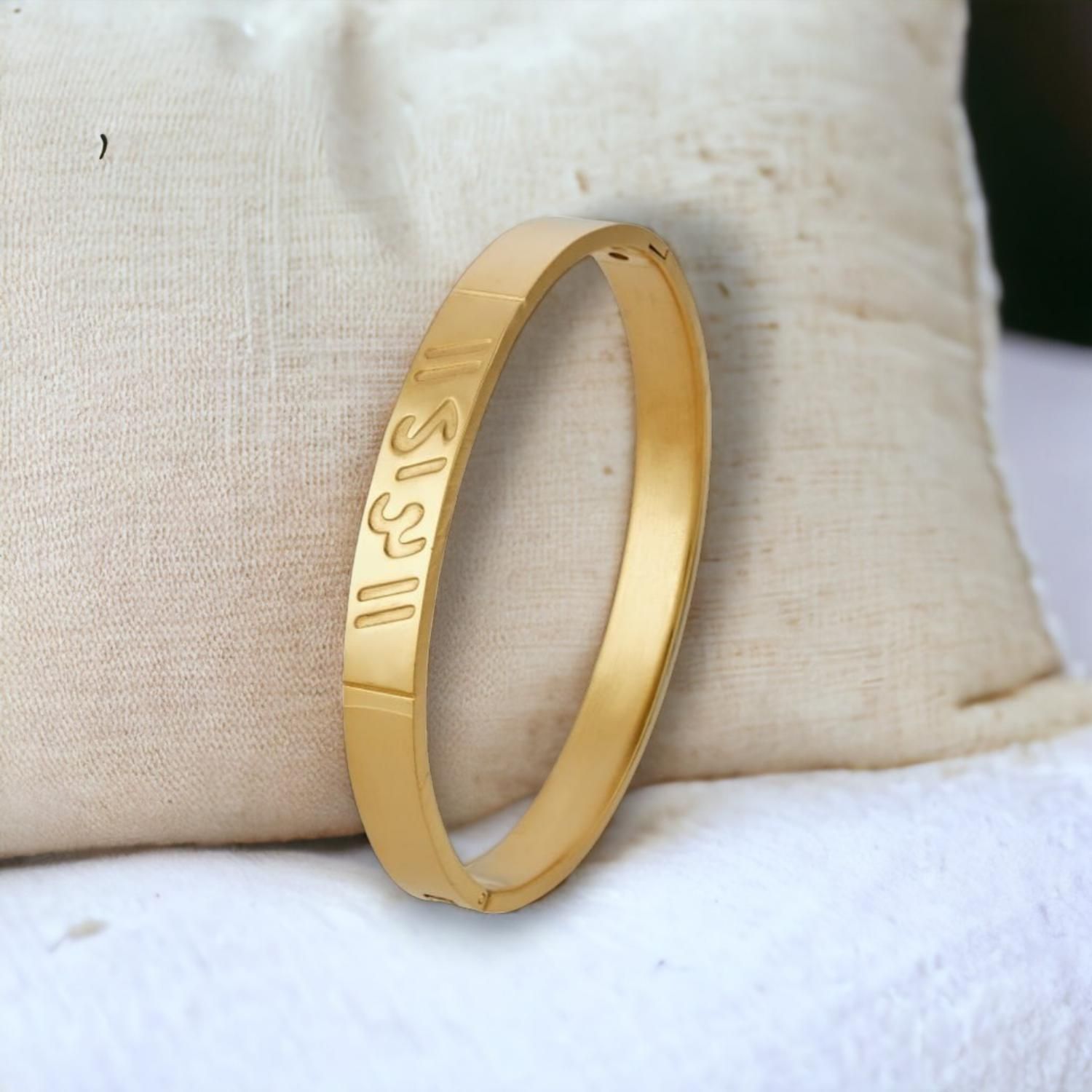 MYKI Royal Ram Engraved Bangle Bracelet  (MKBRAD514G)