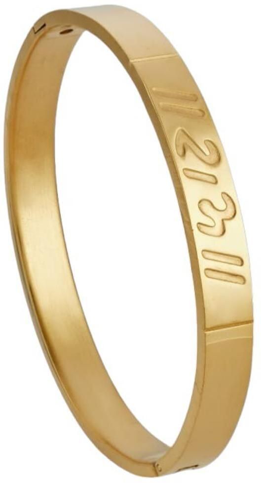 MYKI Royal Ram Engraved Bangle Bracelet  (MKBRAD514G)