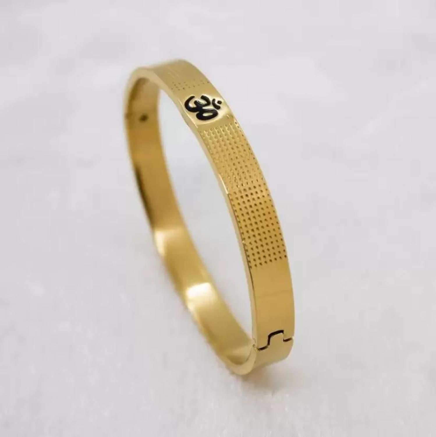 MYKI Royal OM Engraved Bangle Bracelet  (MKBRAD515G)