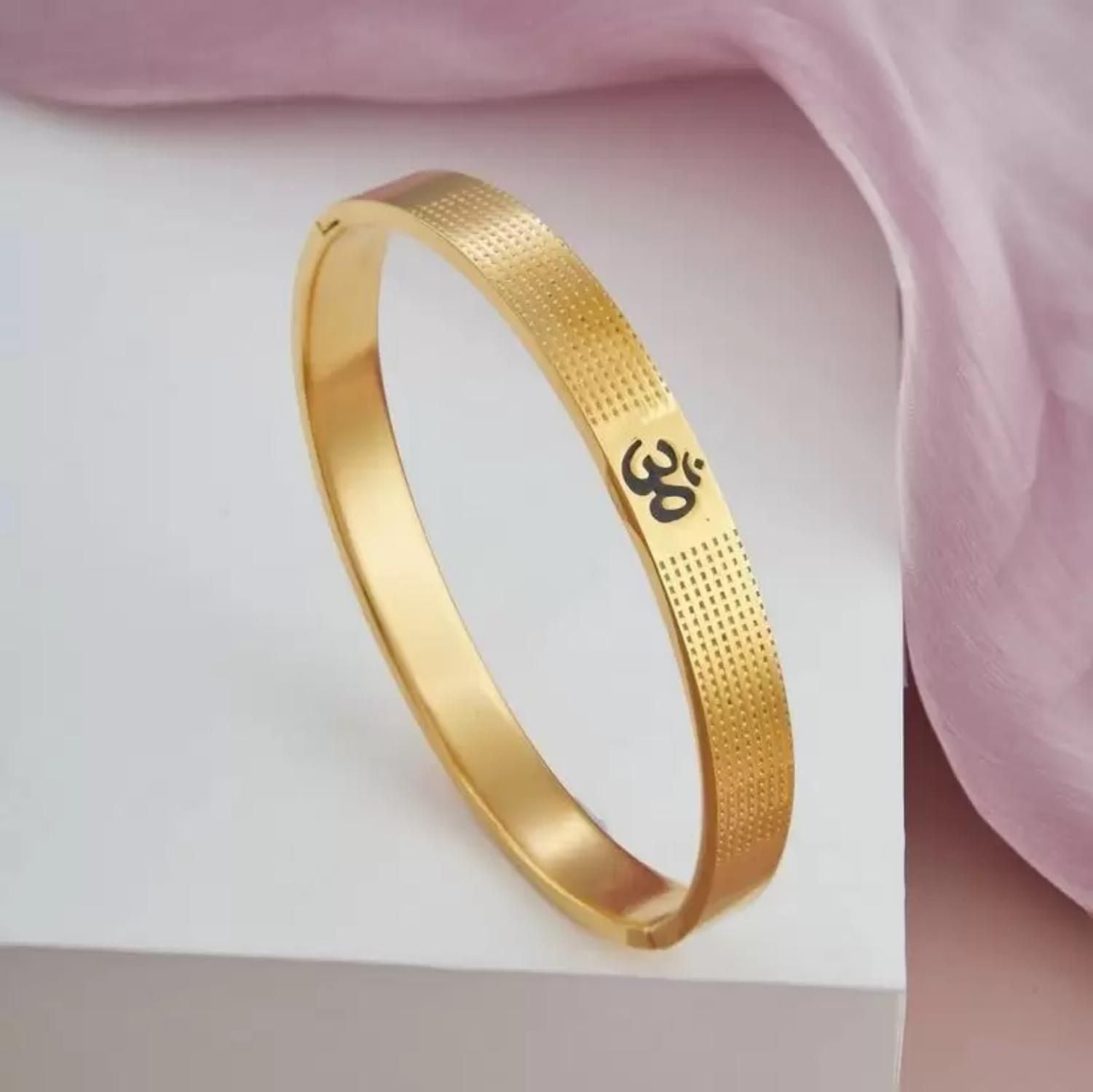 MYKI Royal OM Engraved Bangle Bracelet  (MKBRAD515G)