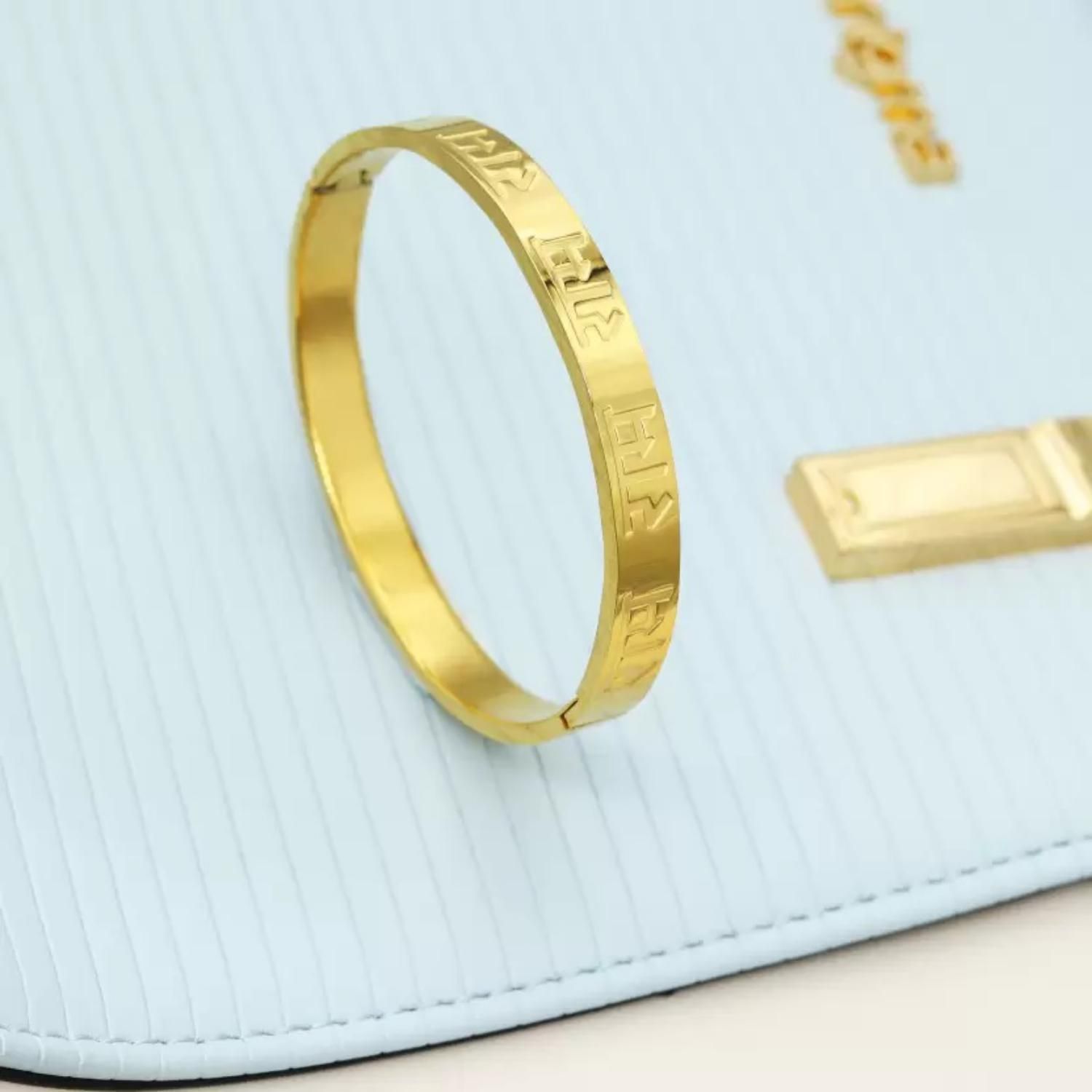 MYKI Beautiful RAM Engraved Bangle Bracelet For Women & Mens (MKBRAD516G)
