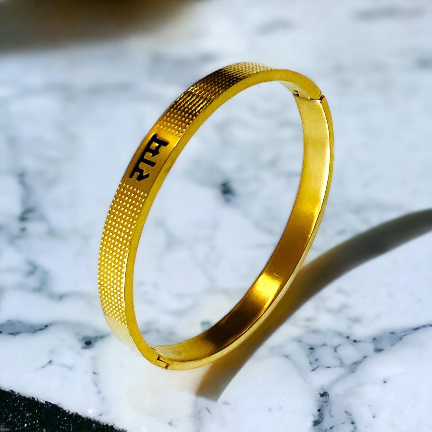 MYKI Stunning RAM Engraved Bangle Bracelet For Women & Mens (MKBRAD520G)