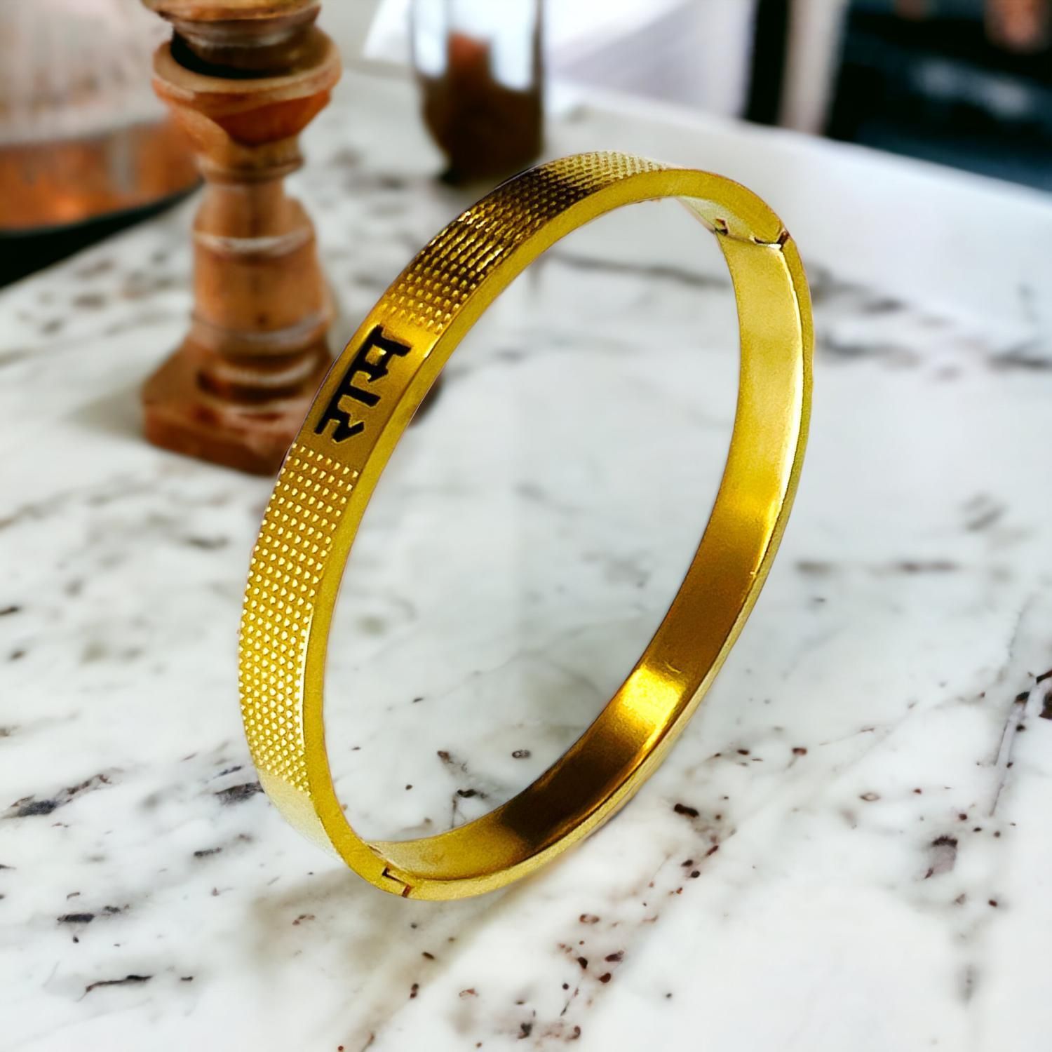 MYKI Stunning RAM Engraved Bangle Bracelet For Women & Mens (MKBRAD520G)