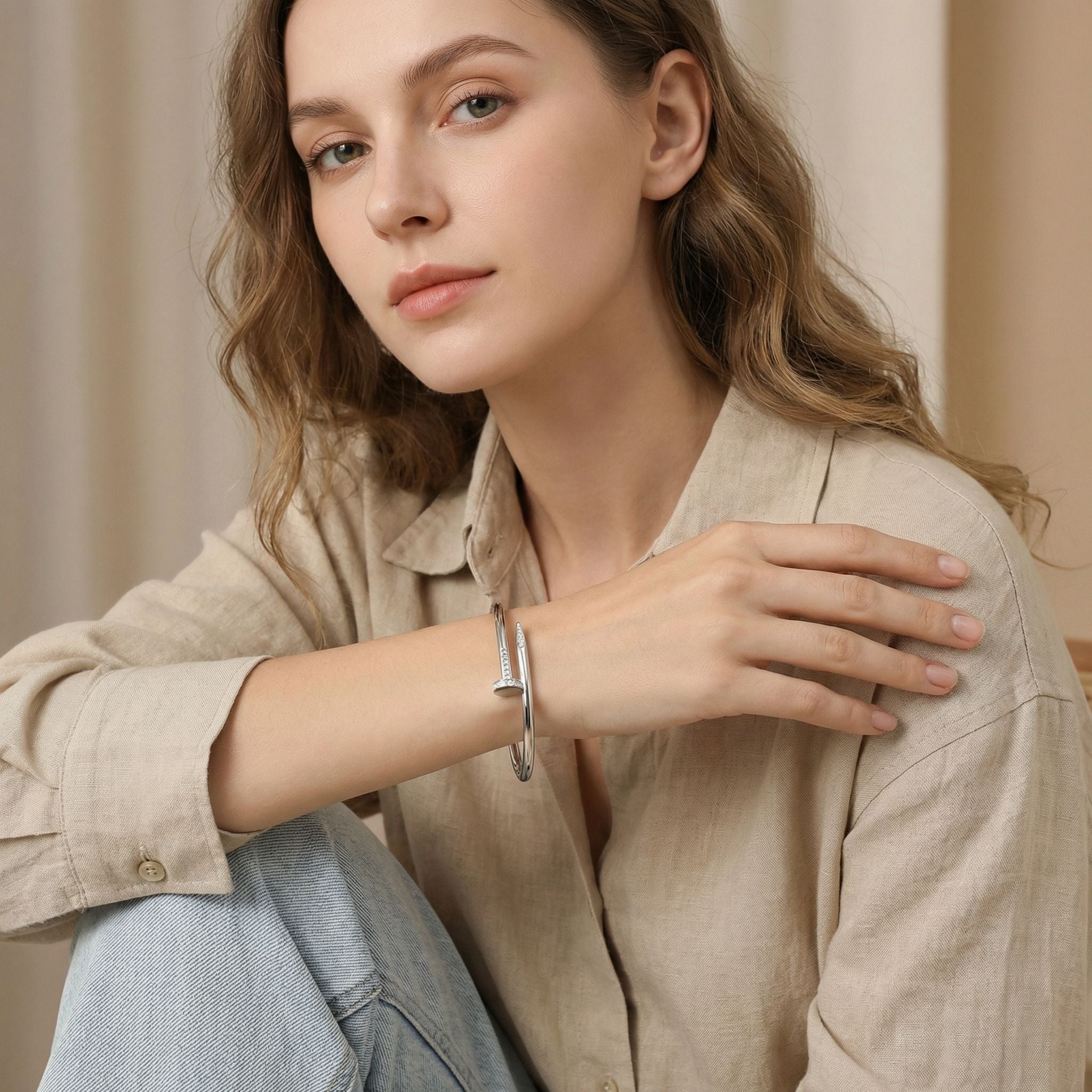 MYKI Amazing Diamond Premium plated Kada Bracelet  (MKBRAD537)