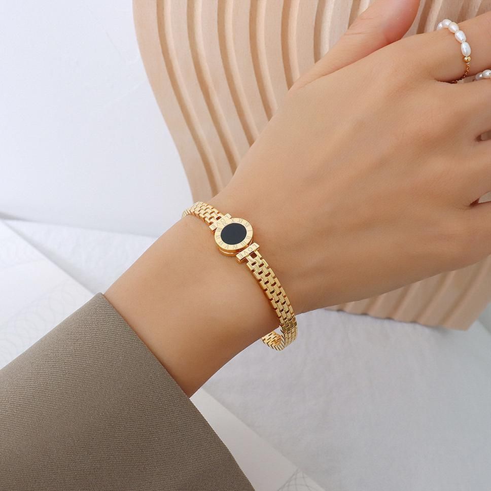 MYKI Beautiful Watch Type Design Rose Gold Plated Bracelet Kada (MKBRAD357G)