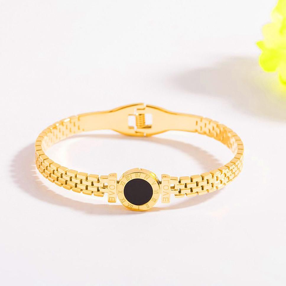 MYKI Beautiful Watch Type Design Rose Gold Plated Bracelet Kada (MKBRAD357G)