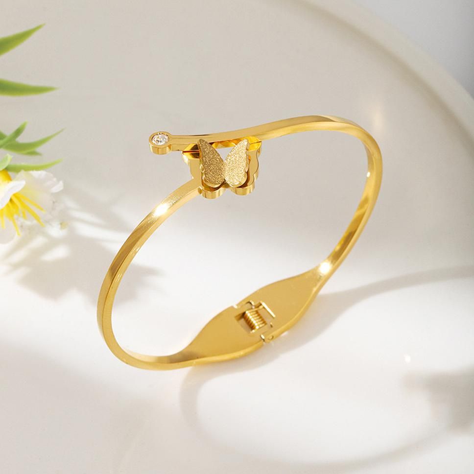 MYKI Beautious Rose Gold Butterfly Elegant Design Bracelet Kada (MKBRAD359G)
