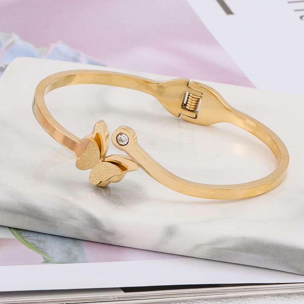 MYKI Beautious Rose Gold Butterfly Elegant Design Bracelet Kada (MKBRAD359G)