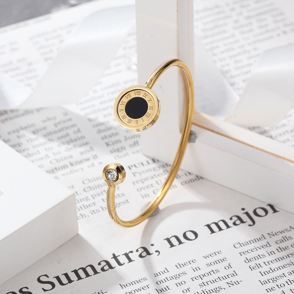 MYKI Classy Roman Letter Rose Gold plated Bracelet Kada (MKBRAD361G)