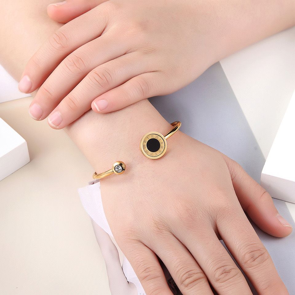 MYKI Classy Roman Letter Rose Gold plated Bracelet Kada (MKBRAD361G)