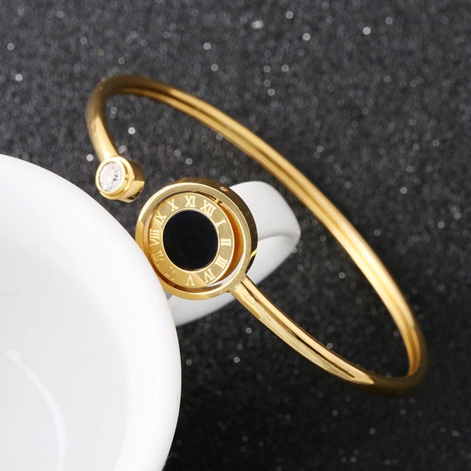 MYKI Classy Roman Letter Rose Gold plated Bracelet Kada (MKBRAD361G)
