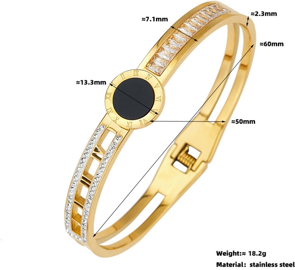 MYKI Roman Numbers Diamond Kada Bracelet (MKBRAD412)