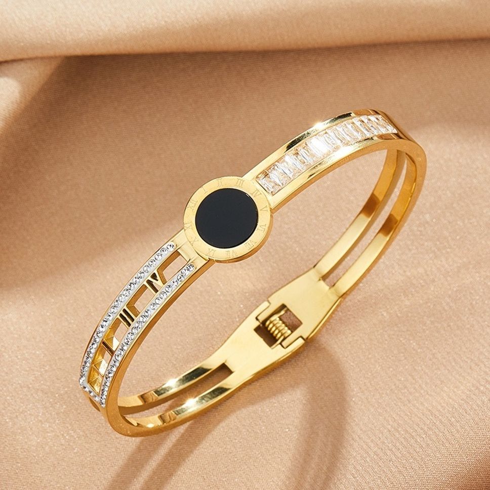 MYKI Roman Numbers Diamond Kada Bracelet (MKBRAD412)