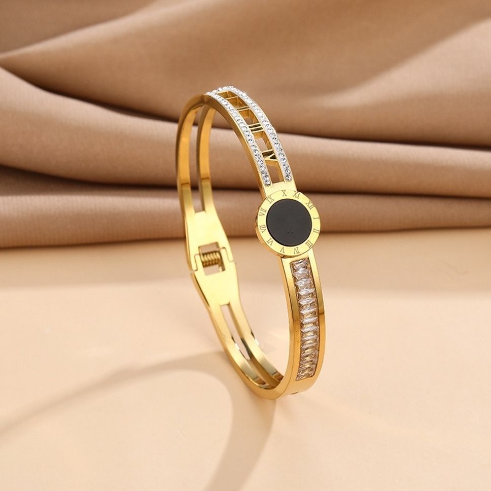 MYKI Roman Numbers Diamond Kada Bracelet (MKBRAD412)