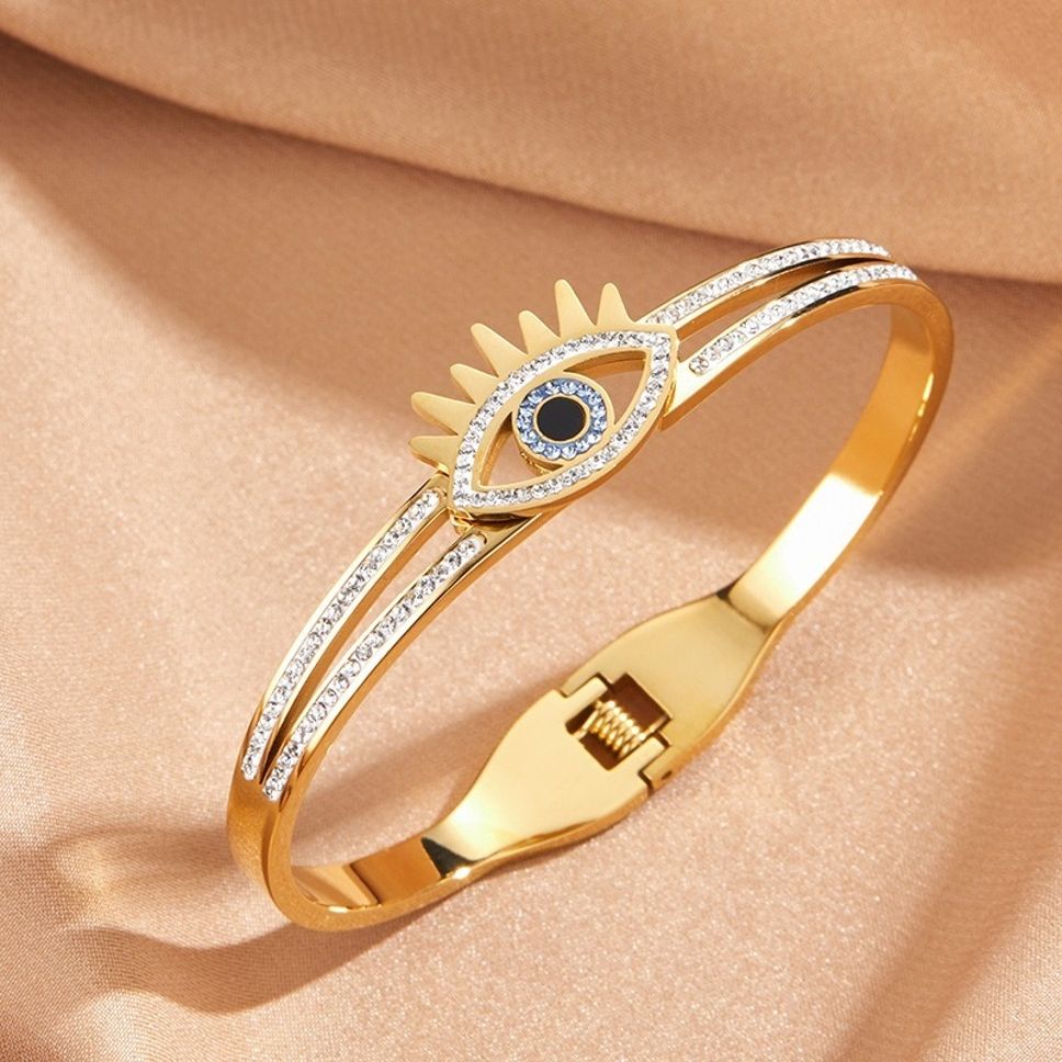MYKI Evil Eye Diamond Kada Bracelet (MKBRAD415)