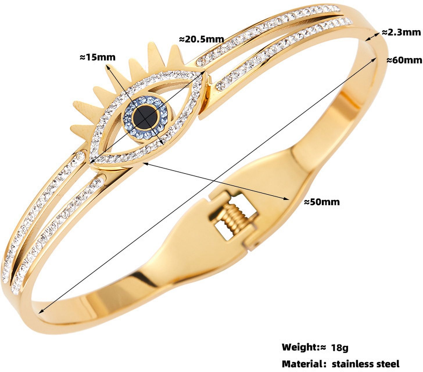 MYKI Evil Eye Diamond Kada Bracelet (MKBRAD415)