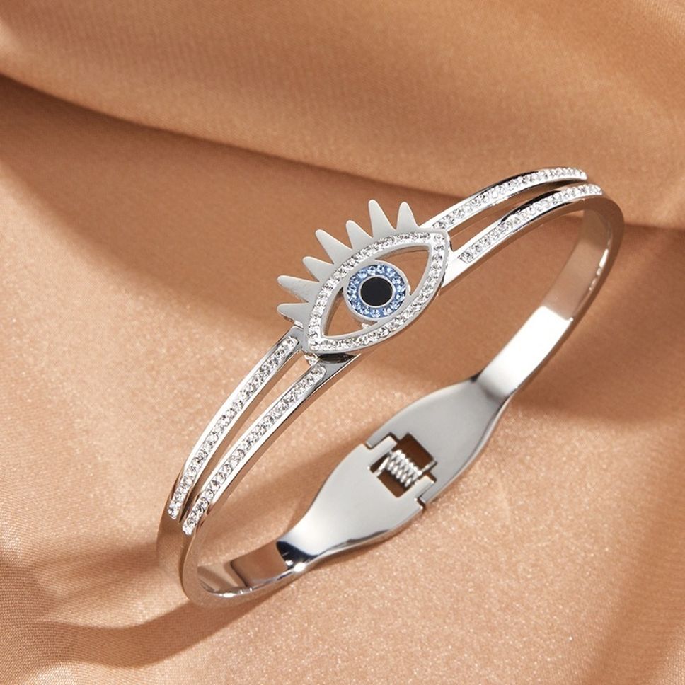 MYKI Evil Eye Diamond Kada Bracelet (MKBRAD415)