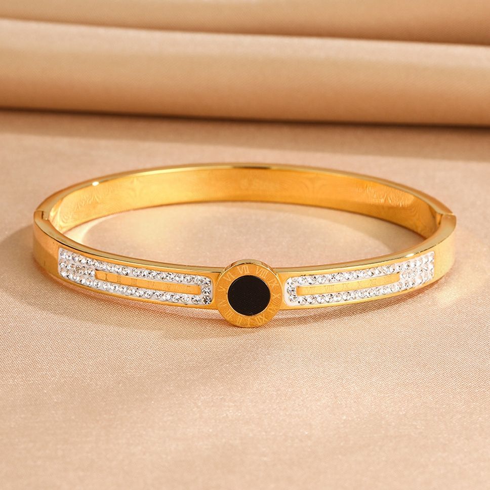 MYKI Gorgeous Roman Numbers Diamond Kada Bracelet (MKBRAD417)