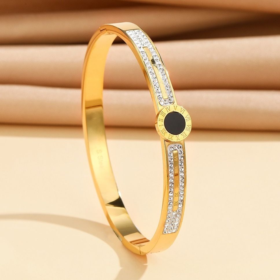 MYKI Gorgeous Roman Numbers Diamond Kada Bracelet (MKBRAD417)