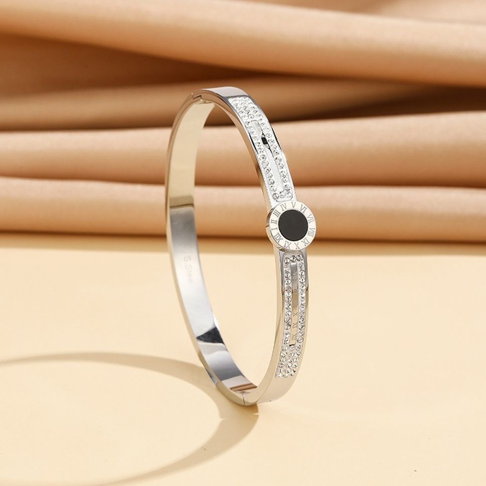 MYKI Gorgeous Roman Numbers Diamond Kada Bracelet (MKBRAD417)
