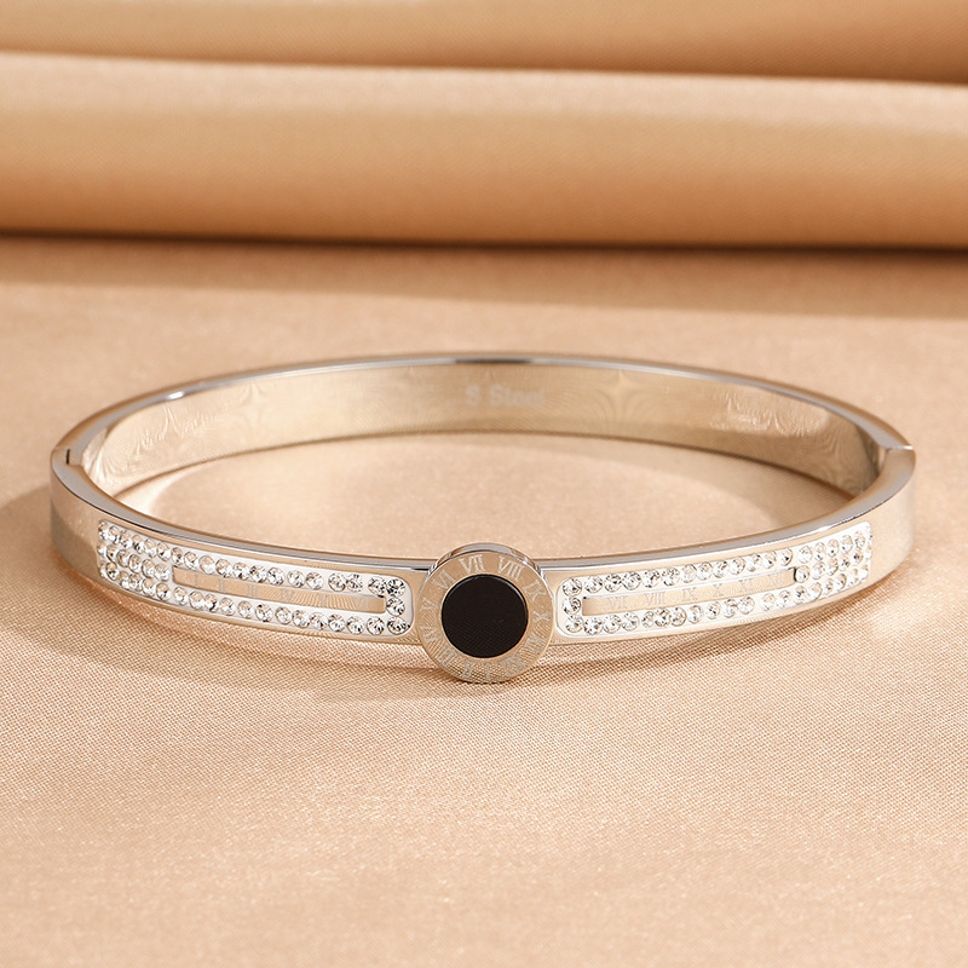MYKI Gorgeous Roman Numbers Diamond Kada Bracelet (MKBRAD417)