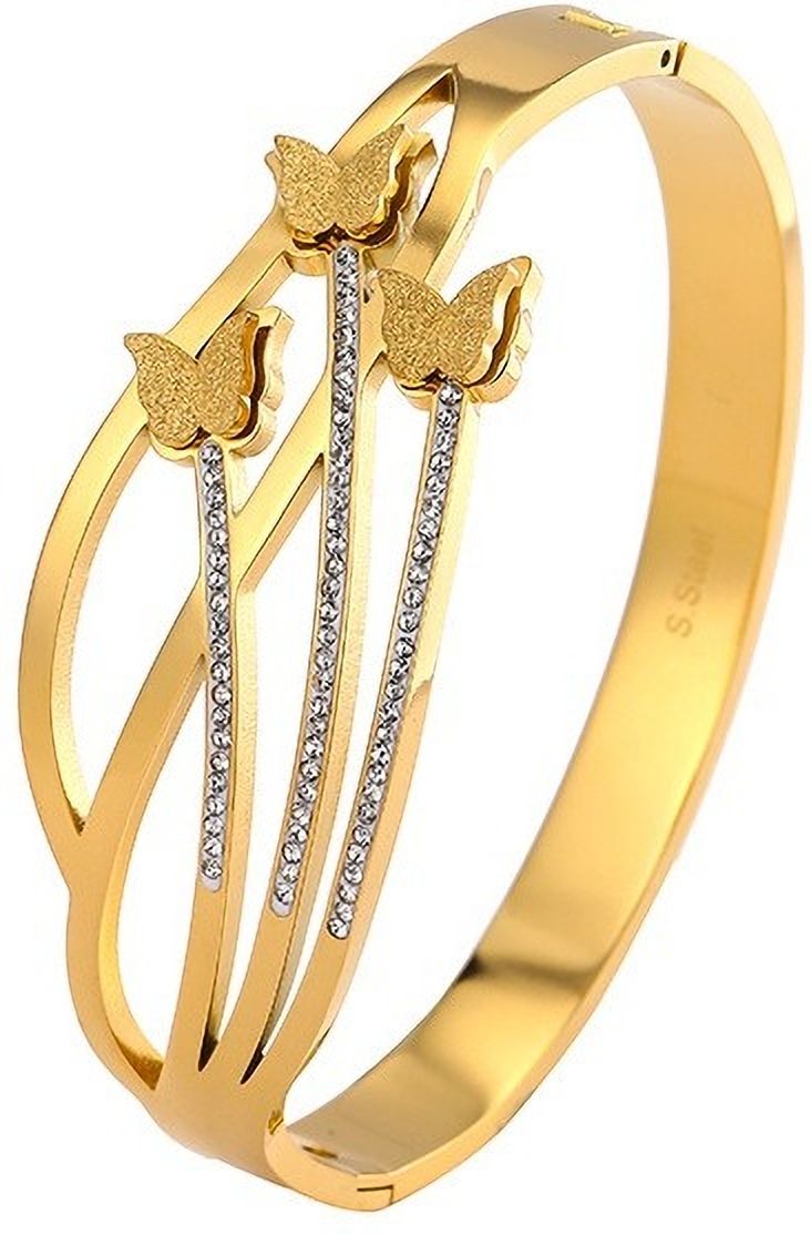 MYKI 3 Butterfly Diamond Kada Bracelet (MKBRAD418G)