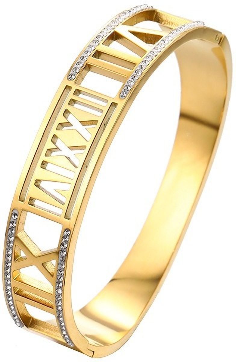 MYKI Stylish Roman Numbers Diamond Kada Bracelet (MKBRAD419)