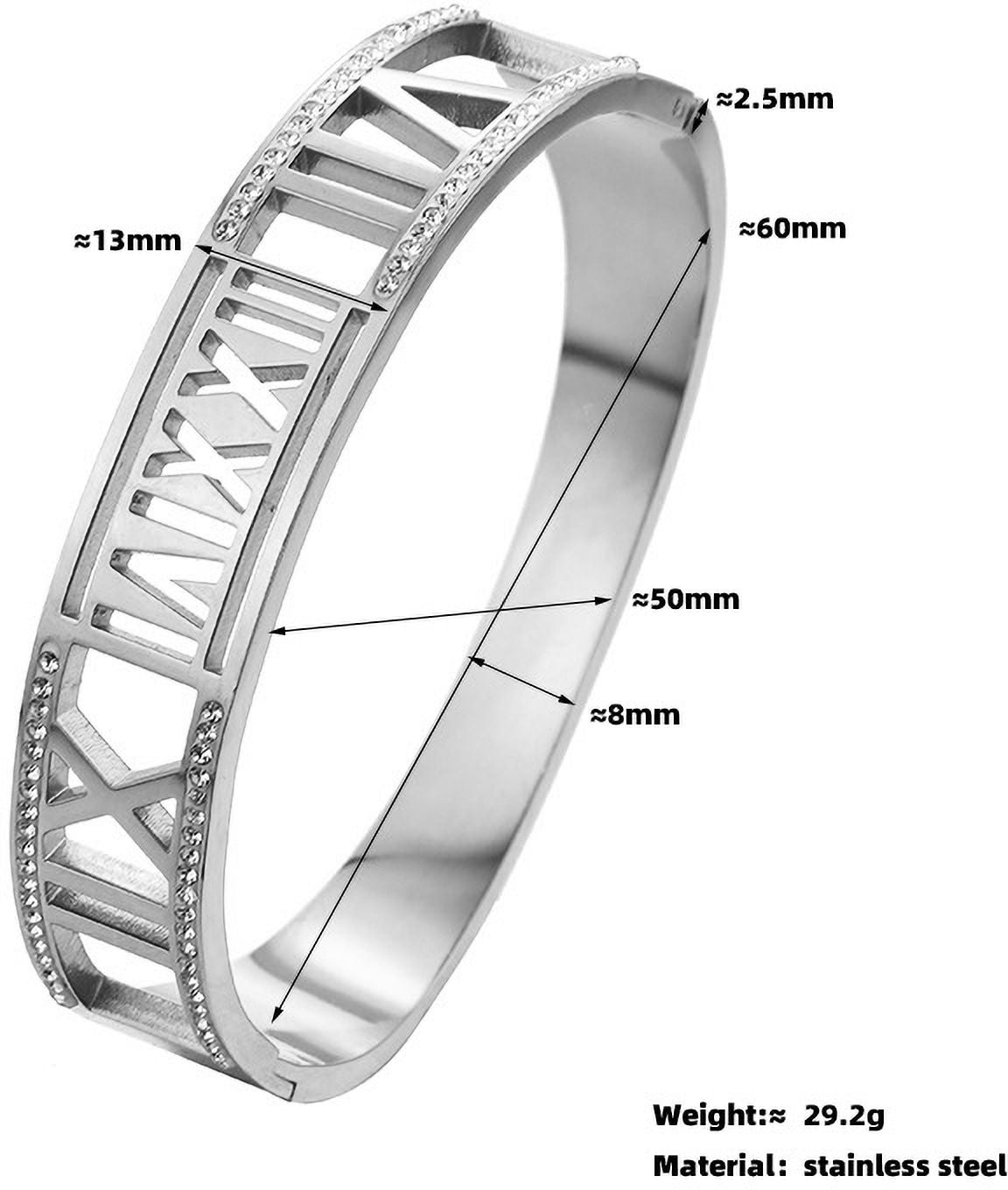 MYKI Stylish Roman Numbers Diamond Kada Bracelet (MKBRAD419)