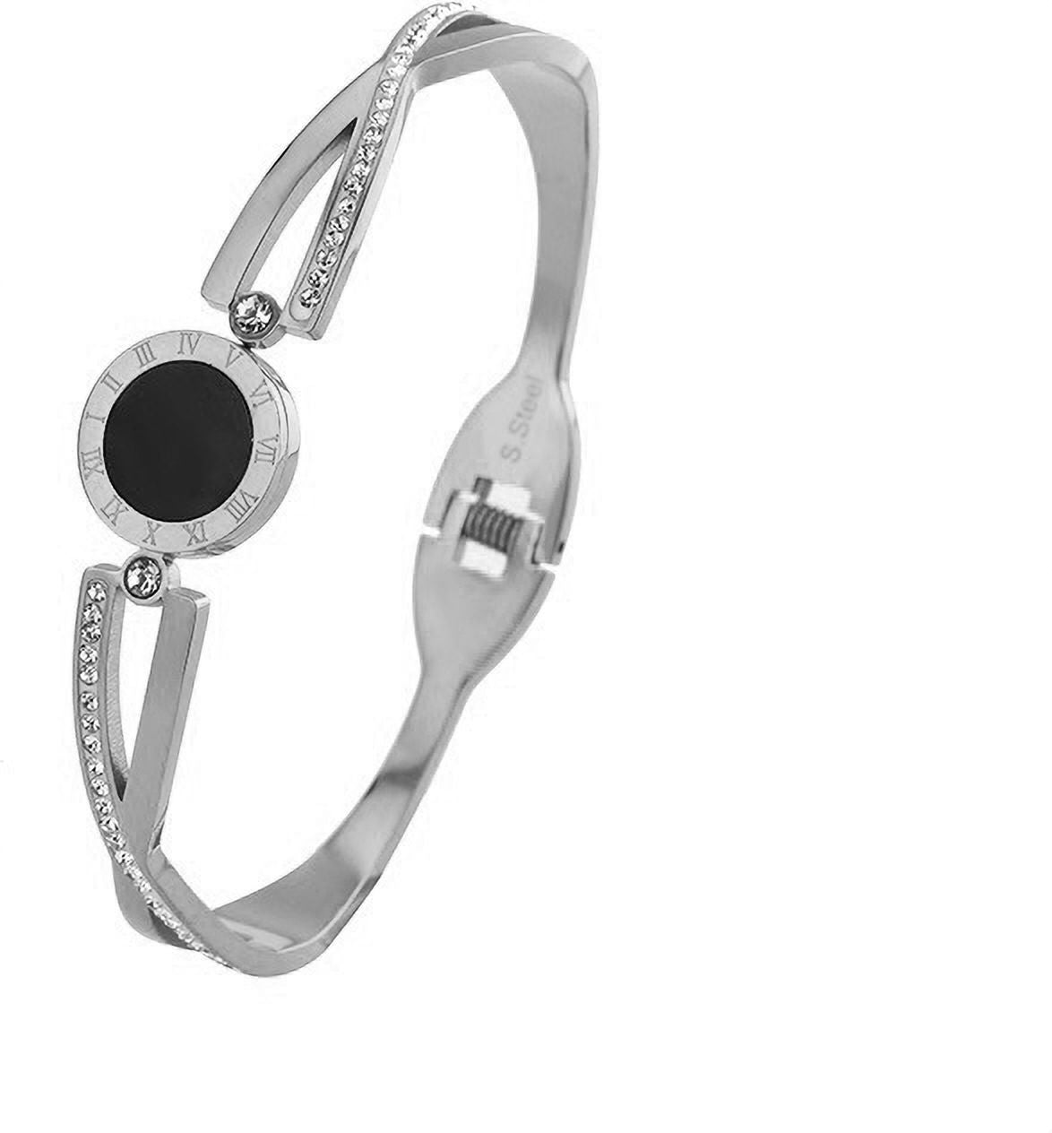 MYKI Roman Numbers Classy Diamond Kada Bracelet (MKBRAD422)