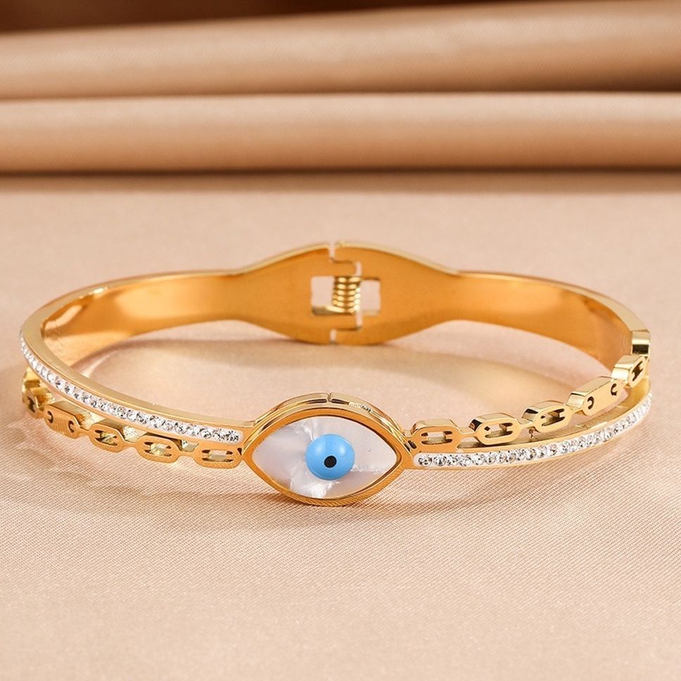 MYKI Evil Eye Gorgeous Diamond Kada Bracelet (MKBRAD423G)