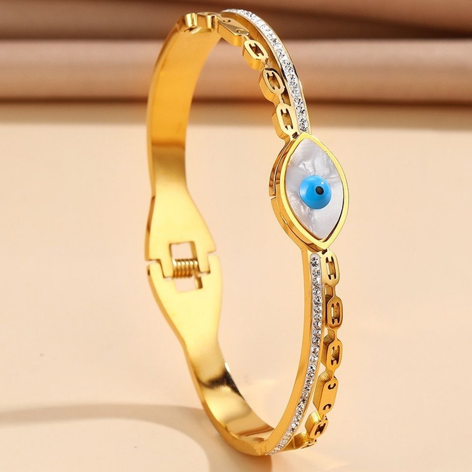 MYKI Evil Eye Gorgeous Diamond Kada Bracelet (MKBRAD423G)