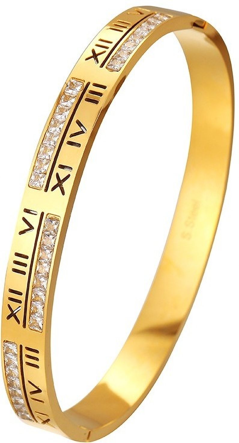 MYKI Roman Numbers Elegant Diamond Kada Bracelet (MKBRAD424)