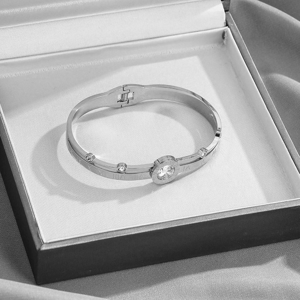 MYKI Realistic Roman Numbers Diamond Kada Bracelet (MKBRAD427)