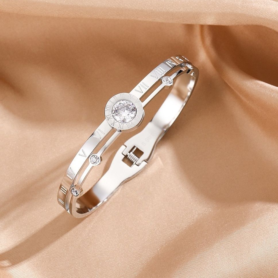 MYKI Realistic Roman Numbers Diamond Kada Bracelet (MKBRAD427)