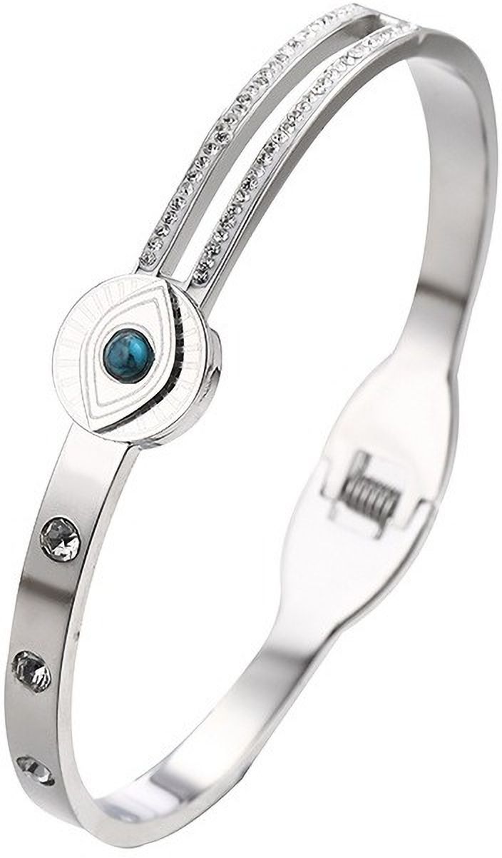 MYKI Fashionable Evil Eye Diamond Kada Bracelet (MKBRAD428)