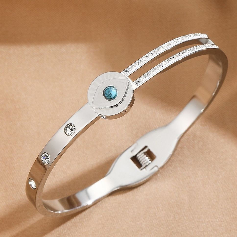 MYKI Fashionable Evil Eye Diamond Kada Bracelet (MKBRAD428)