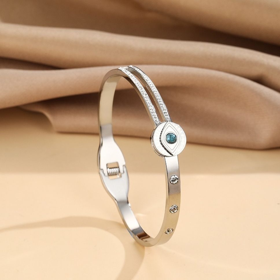 MYKI Fashionable Evil Eye Diamond Kada Bracelet (MKBRAD428)