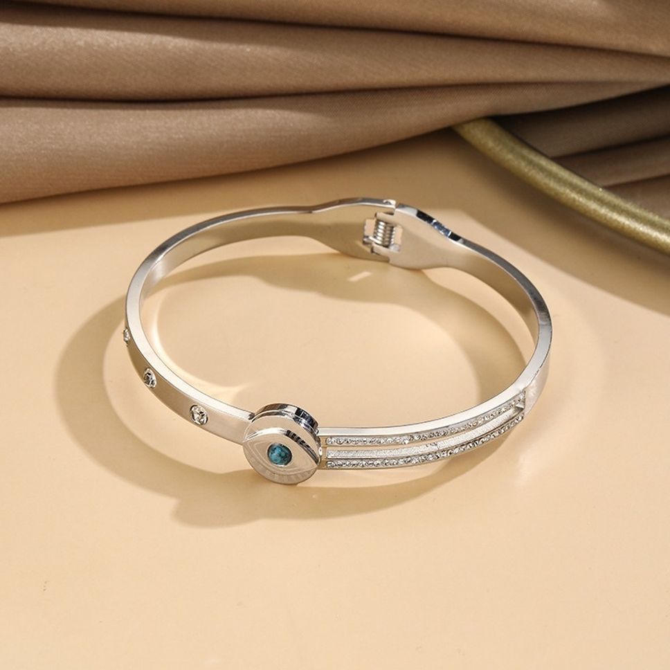MYKI Fashionable Evil Eye Diamond Kada Bracelet (MKBRAD428)