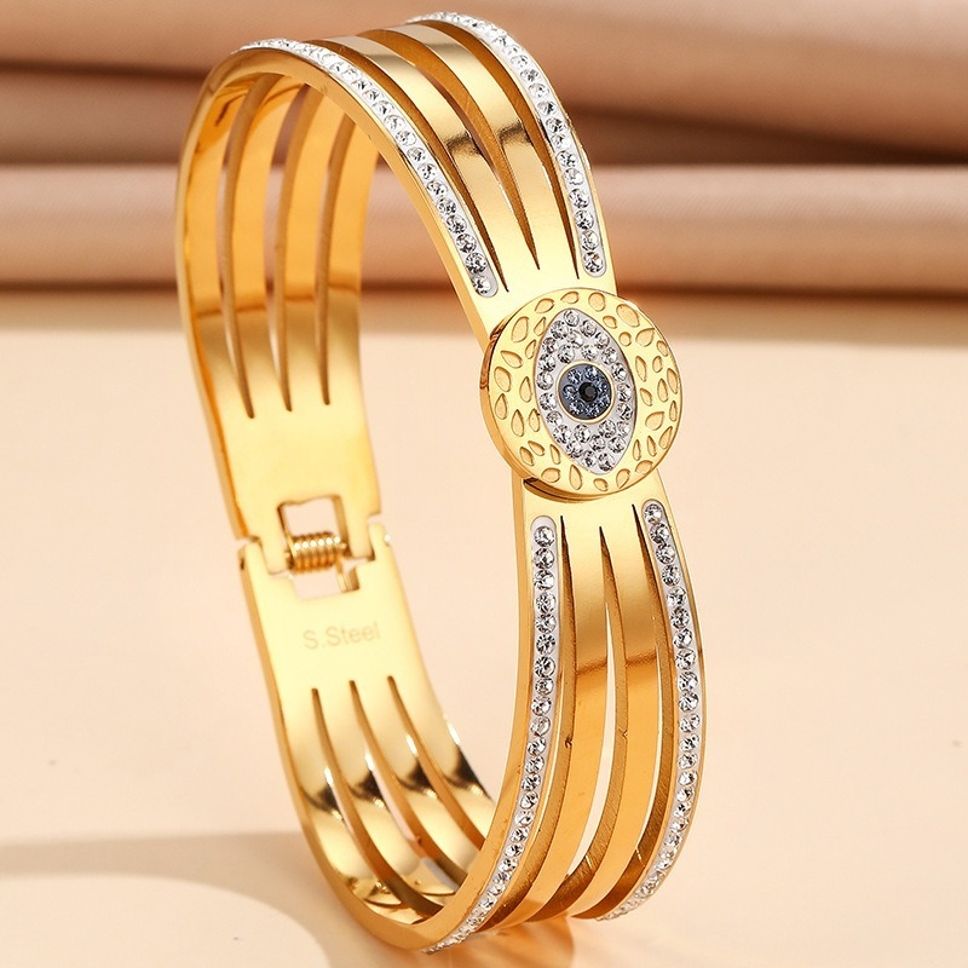 MYKI Sansational Evil Eye Diamond Kada Bracelet (MKBRAD429)