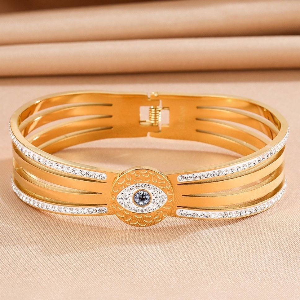 MYKI Sansational Evil Eye Diamond Kada Bracelet (MKBRAD429)